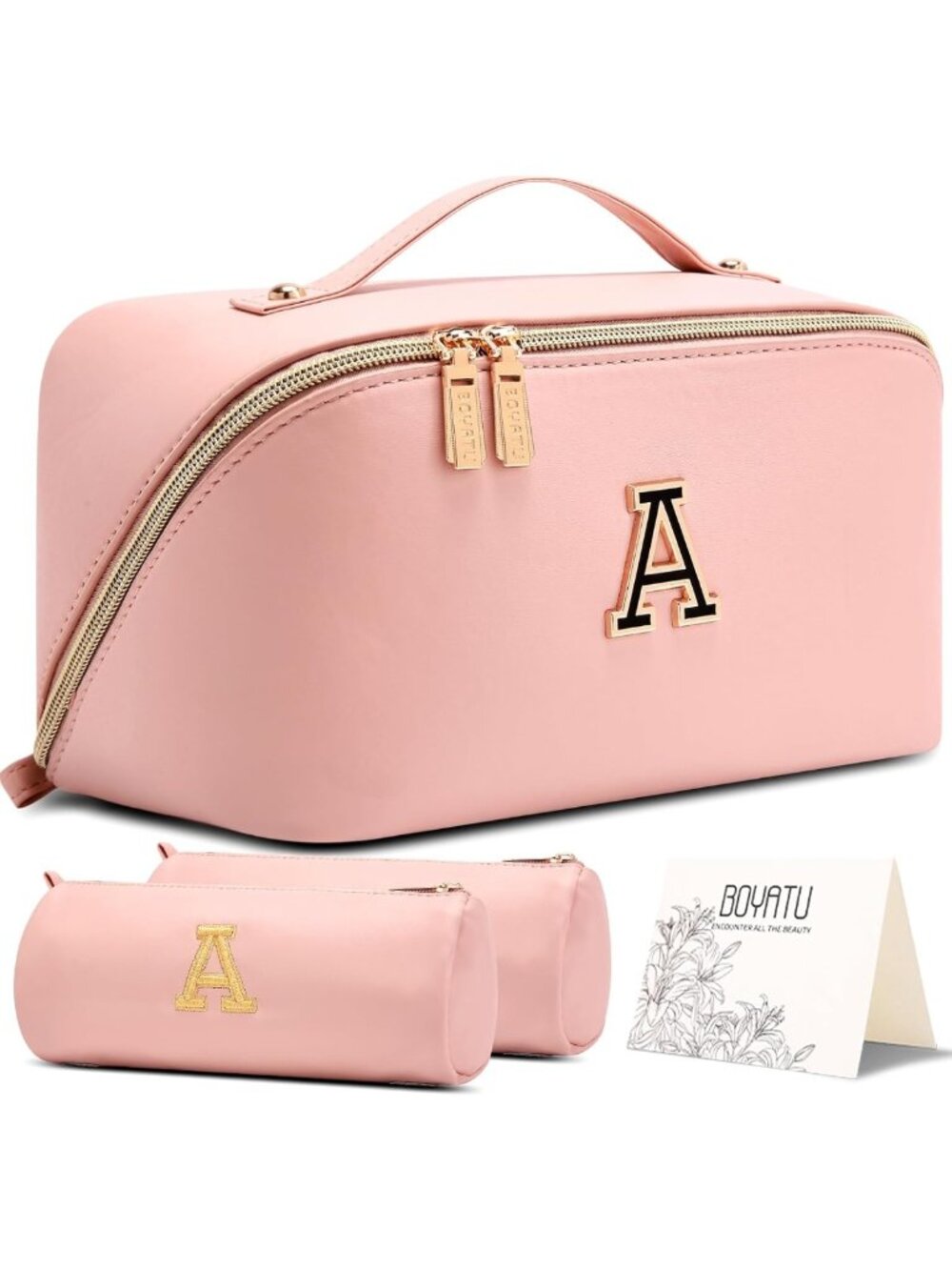 3-in-1 Travel Makeup Bag for Women | Personalized Cosmetic Organizer Gift